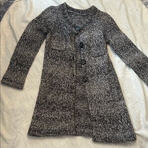 Cozy Black and White Hand Knit Cardigan